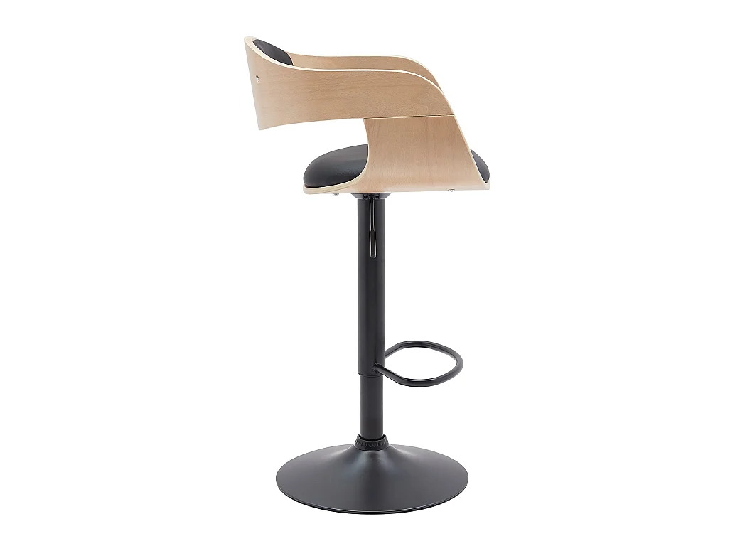 Lot de 2  Tabouret de bar - Similicuir - Nature / Noir - Kingston