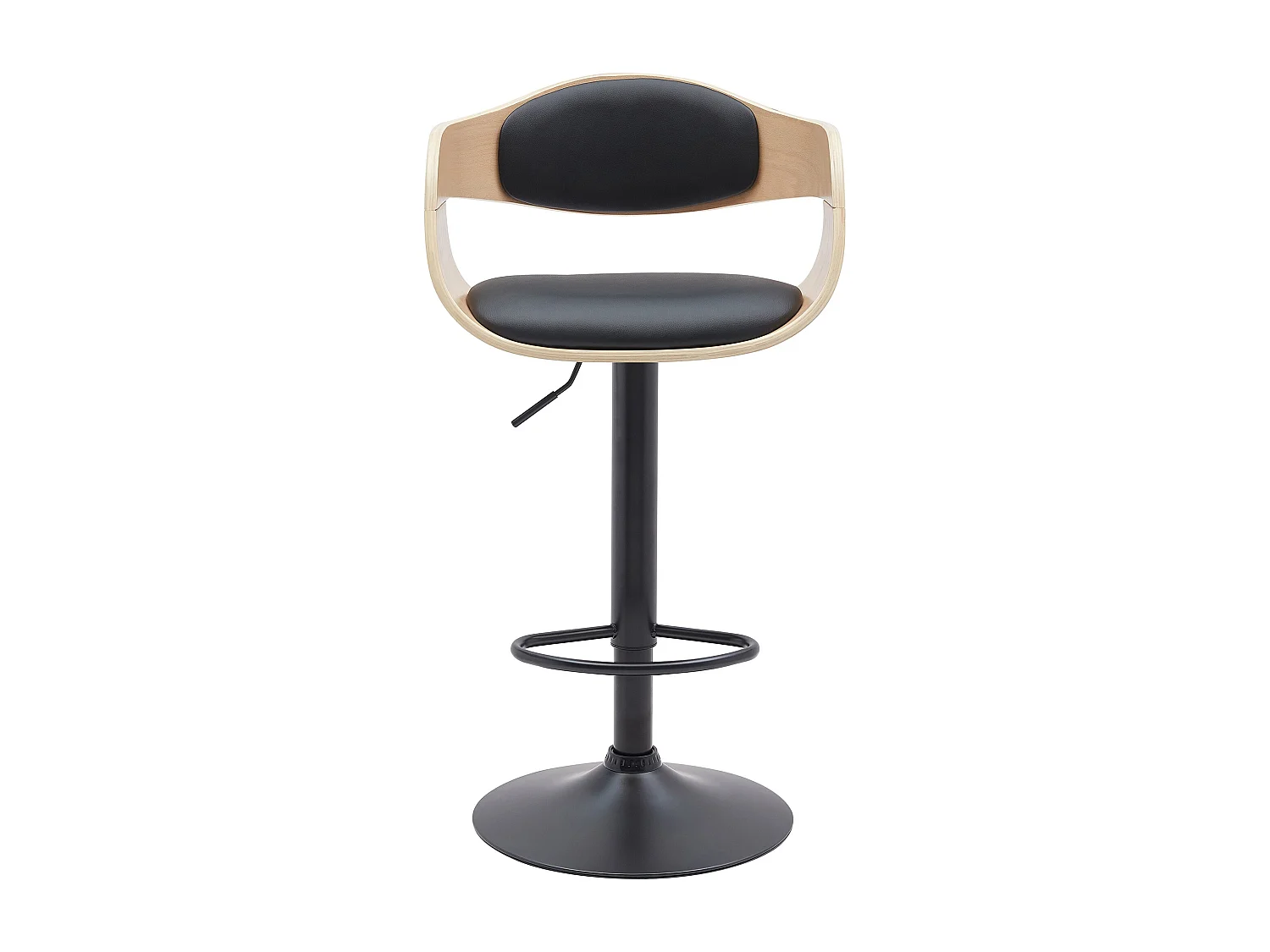 Lot de 2  Tabouret de bar - Similicuir - Nature / Noir - Kingston