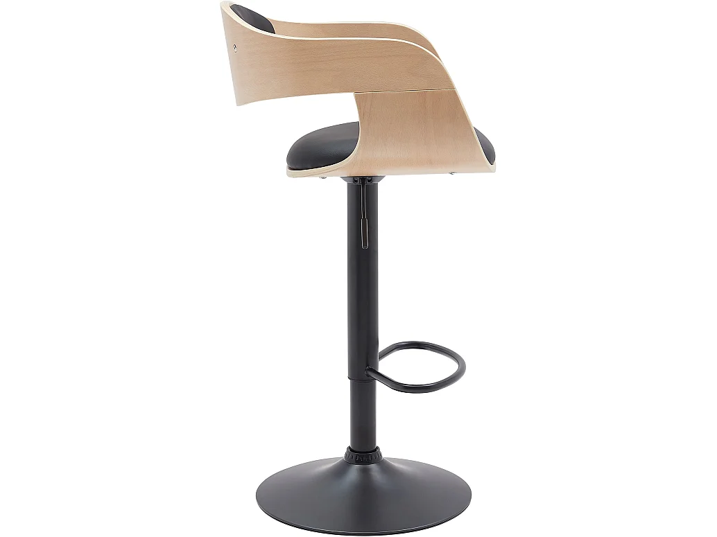Lot de 2  Tabouret de bar - Similicuir - Nature / Noir - Kingston