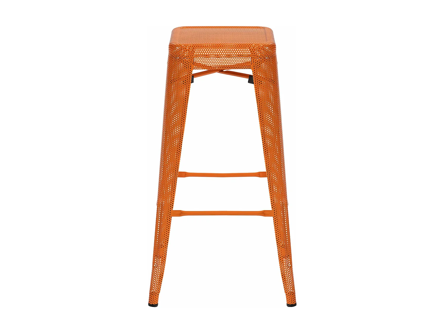 Lot de 4  Tabouret de bar - Métal - Orange - Fletcher
