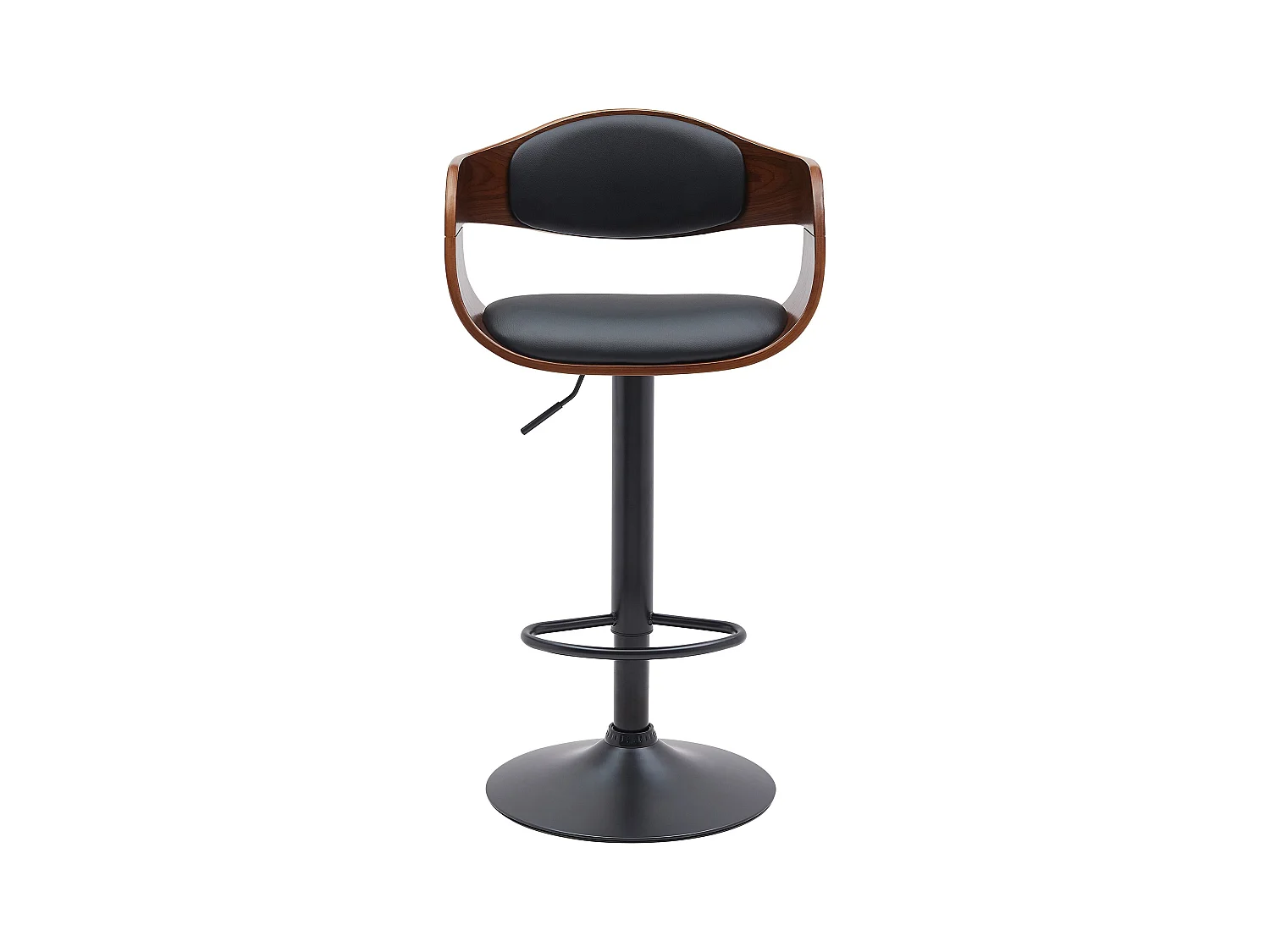 Lot de 2  Tabouret de bar - Similicuir - Noyer / Noir - Kingston