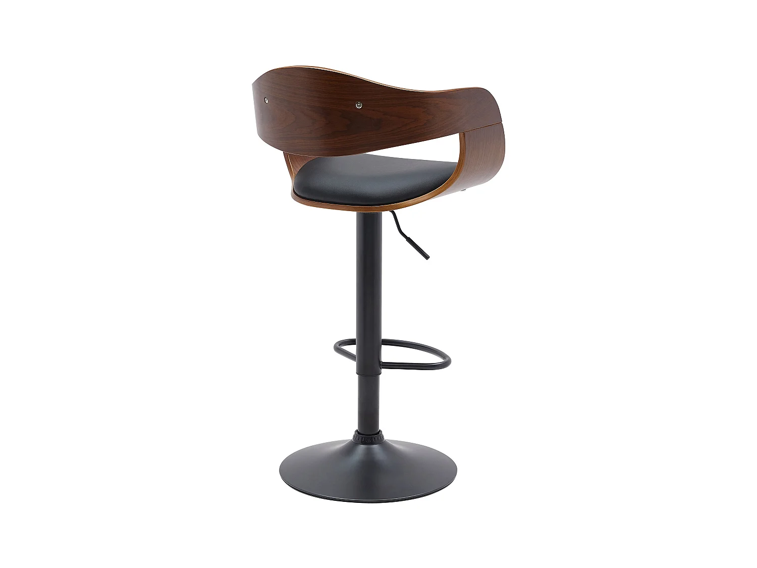 Lot de 2  Tabouret de bar - Similicuir - Noyer / Noir - Kingston