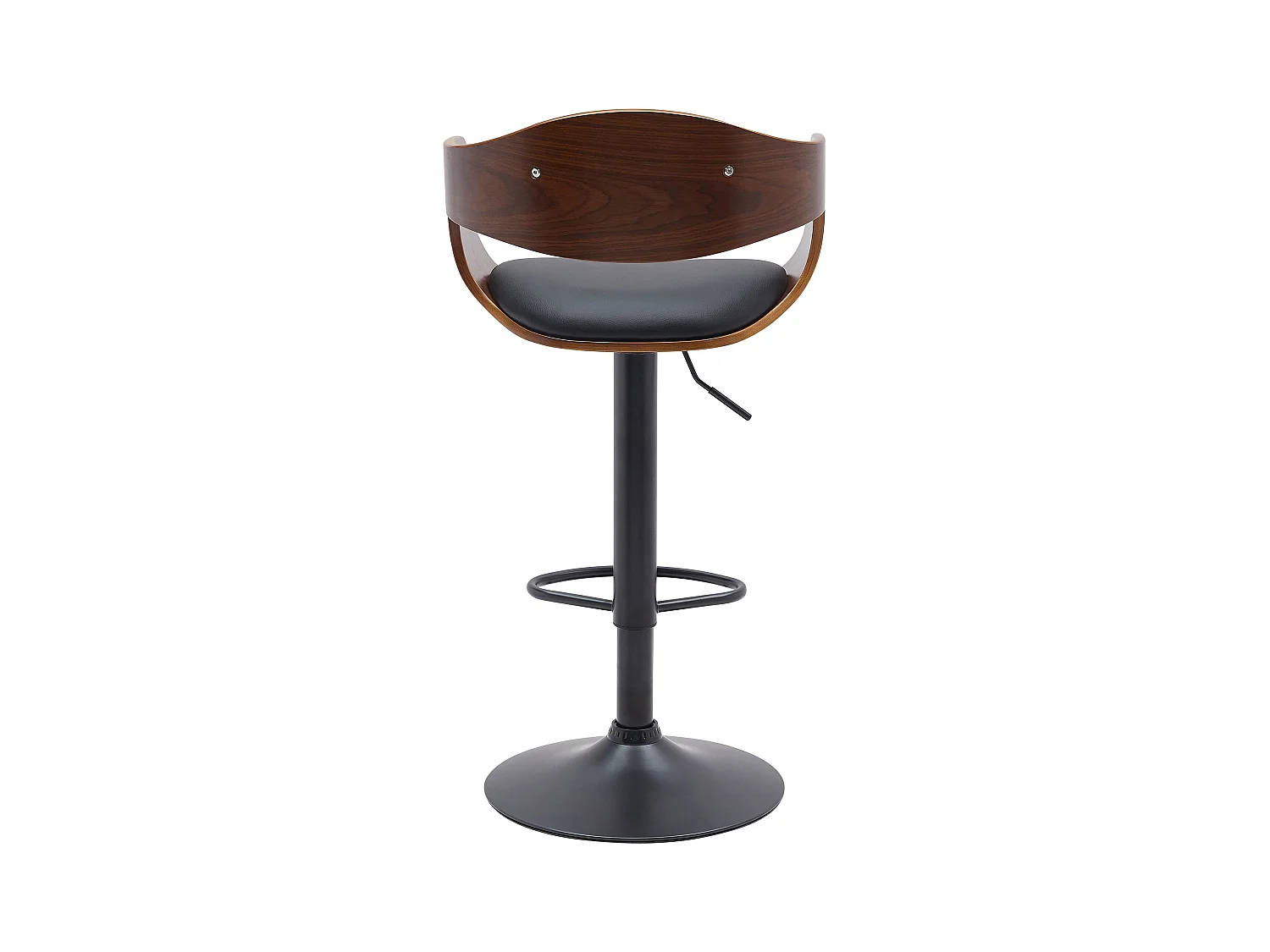 Lot de 2  Tabouret de bar - Similicuir - Noyer / Noir - Kingston