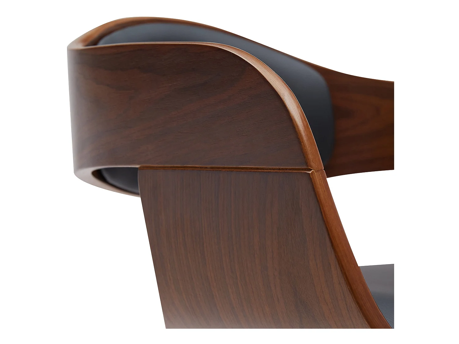 Lot de 2  Tabouret de bar - Similicuir - Noyer / Noir - Kingston