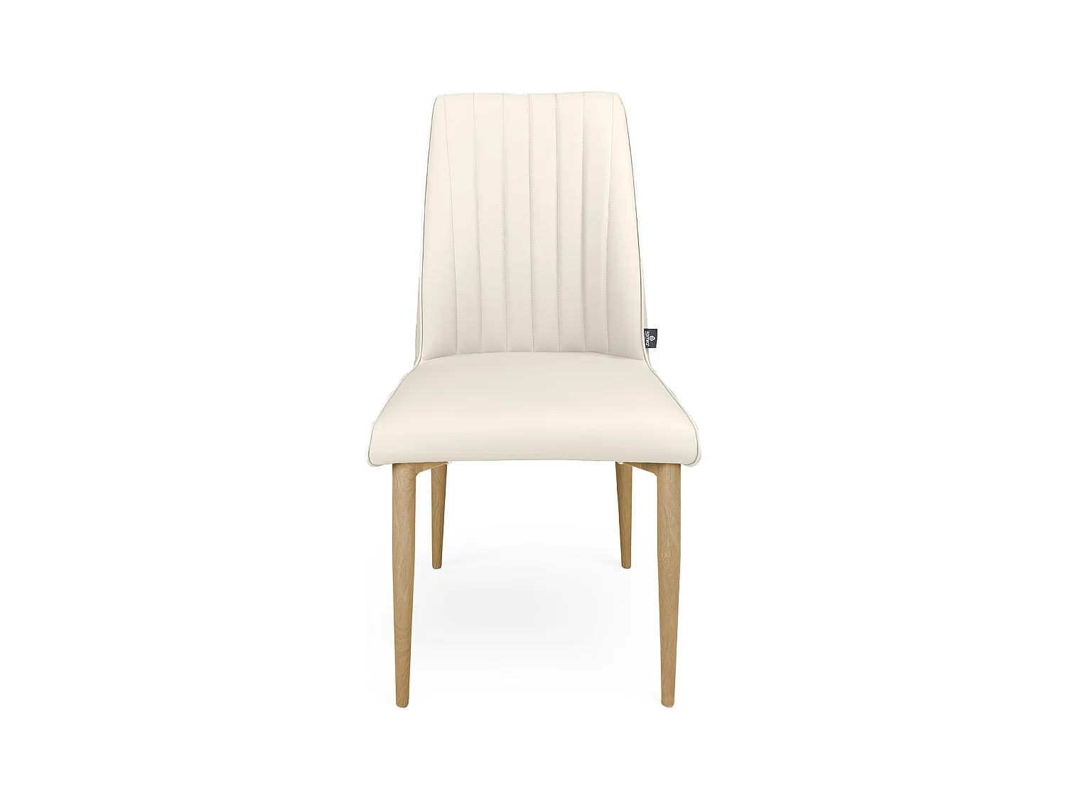 Sedia da pranzo imbottita in ecopelle beige – Francine (2 Pz.)