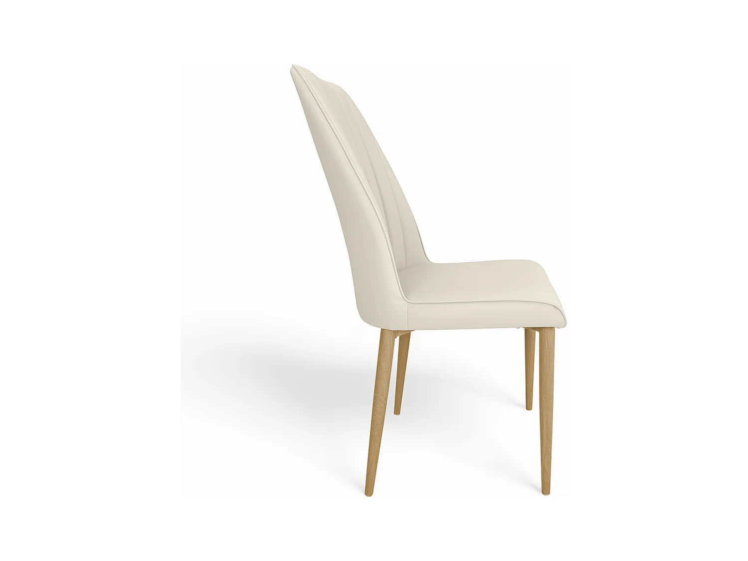 Sedia da pranzo imbottita in ecopelle beige – Francine (2 Pz.)