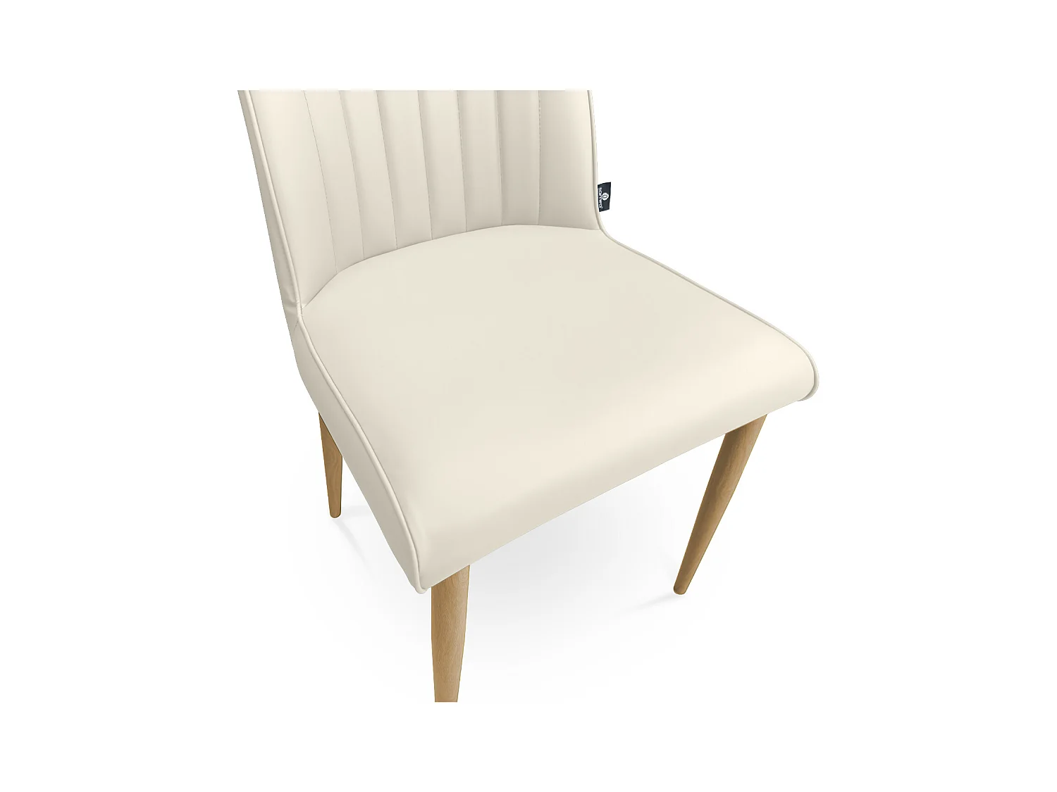 Sedia da pranzo imbottita in ecopelle beige – Francine (2 Pz.)