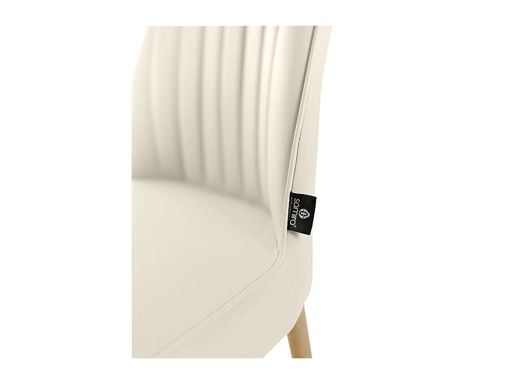 Sedia da pranzo imbottita in ecopelle beige – Francine (2 Pz.)