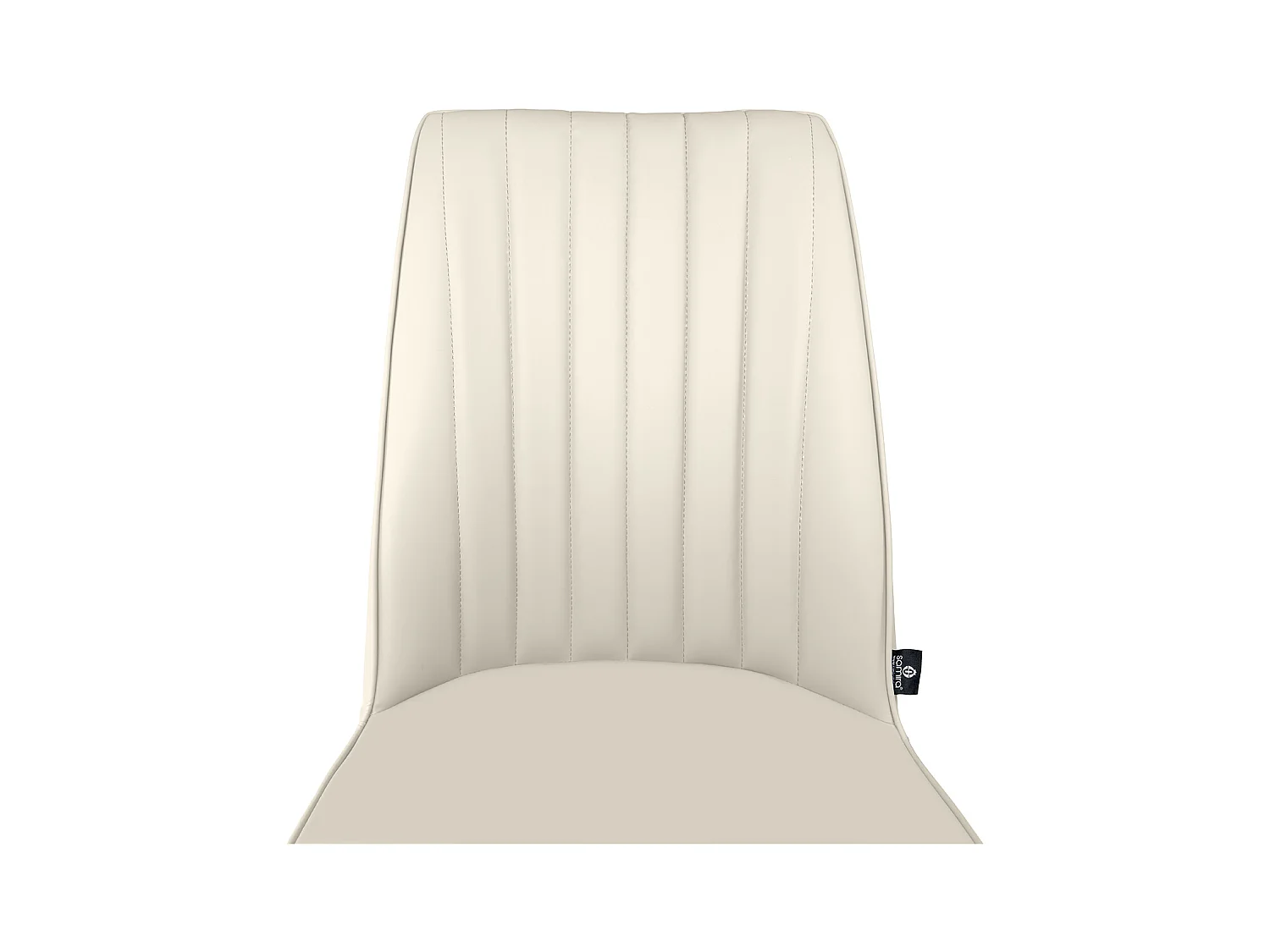 Sedia da pranzo imbottita in ecopelle beige – Francine (2 Pz.)