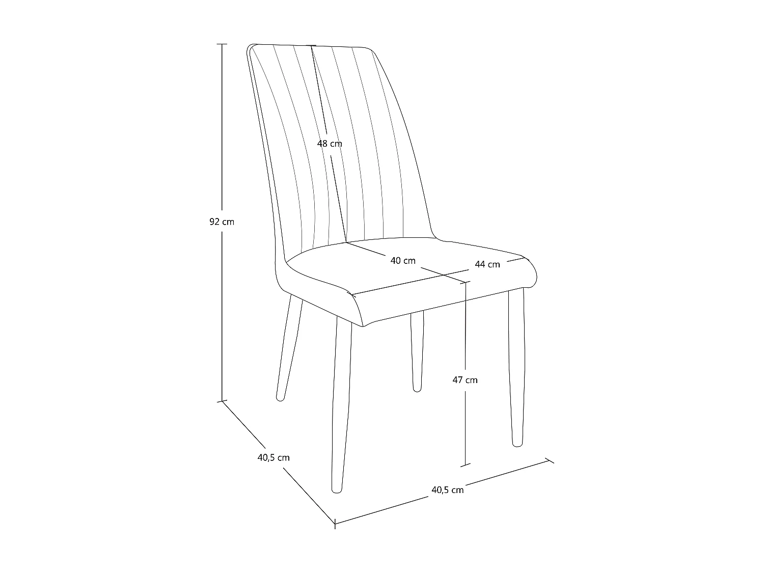 Sedia da pranzo imbottita in ecopelle beige – Francine (2 Pz.)