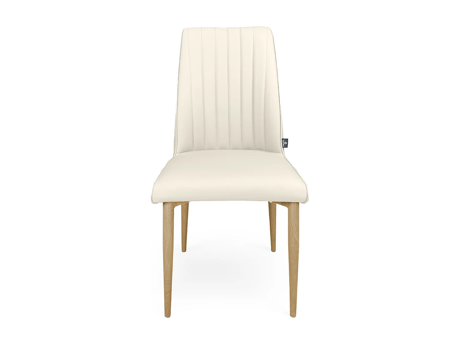 Sedia da pranzo imbottita in ecopelle beige – Francine (2 Pz.)