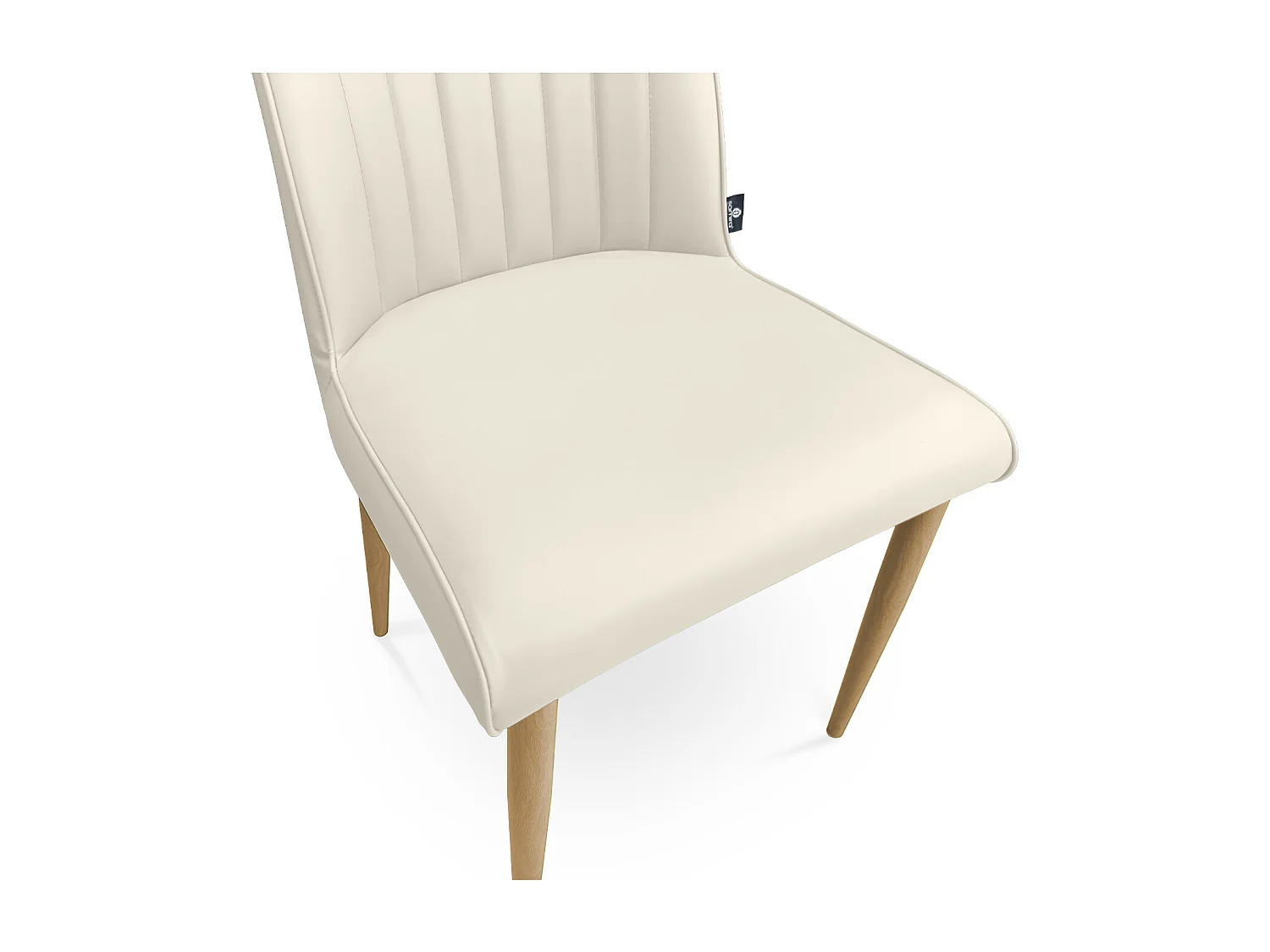 Sedia da pranzo imbottita in ecopelle beige – Francine (2 Pz.)