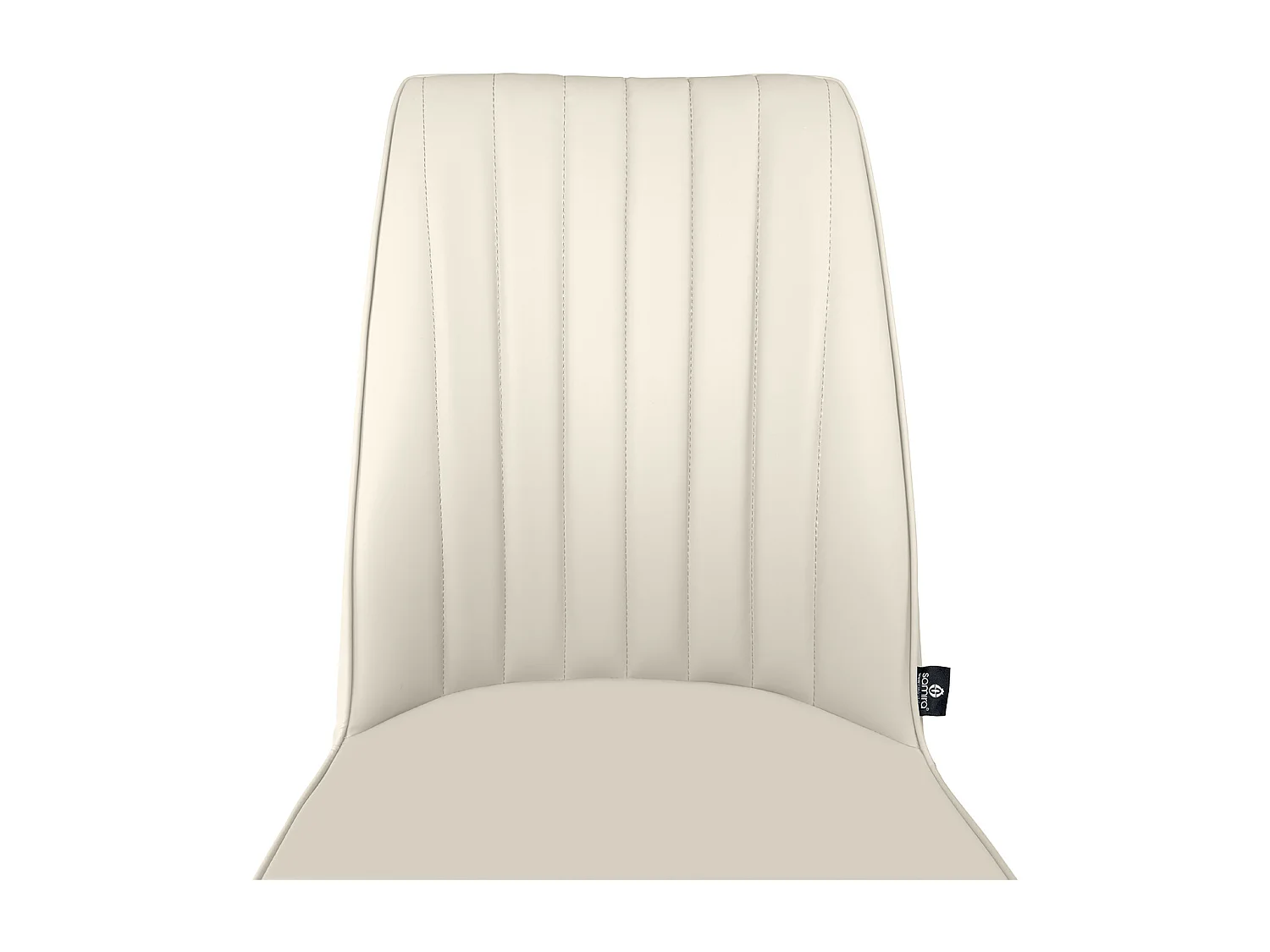 Sedia da pranzo imbottita in ecopelle beige – Francine (2 Pz.)