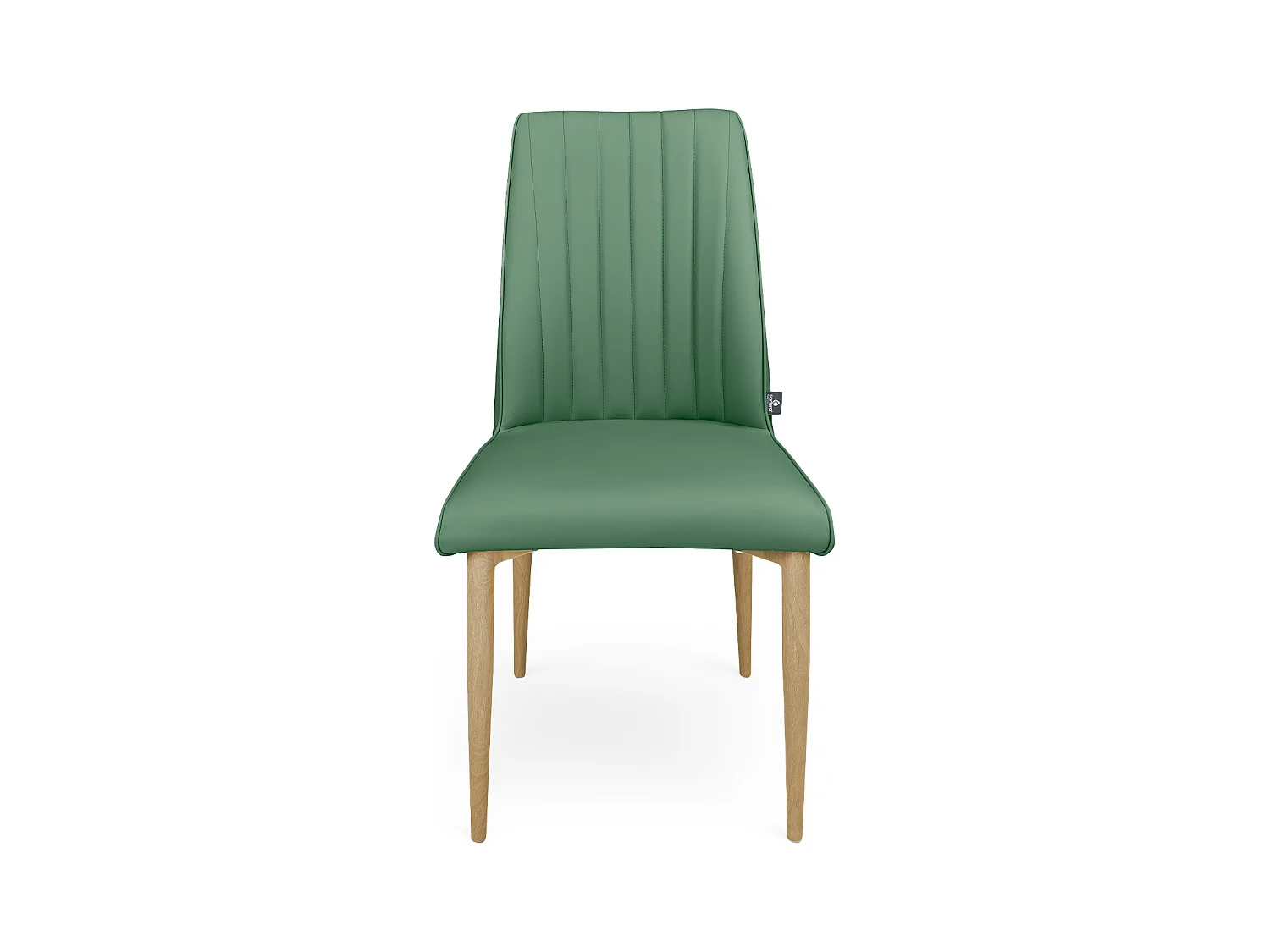 Sedia da pranzo imbottita in ecopelle verde oliva – Francine (2 Pz.)