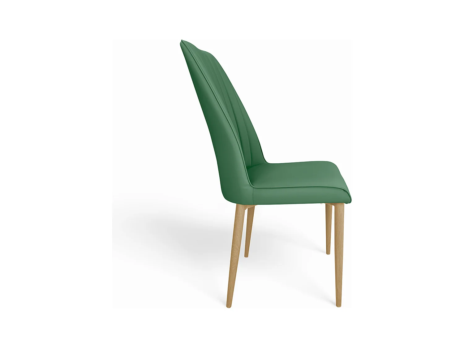 Sedia da pranzo imbottita in ecopelle verde oliva – Francine (2 Pz.)