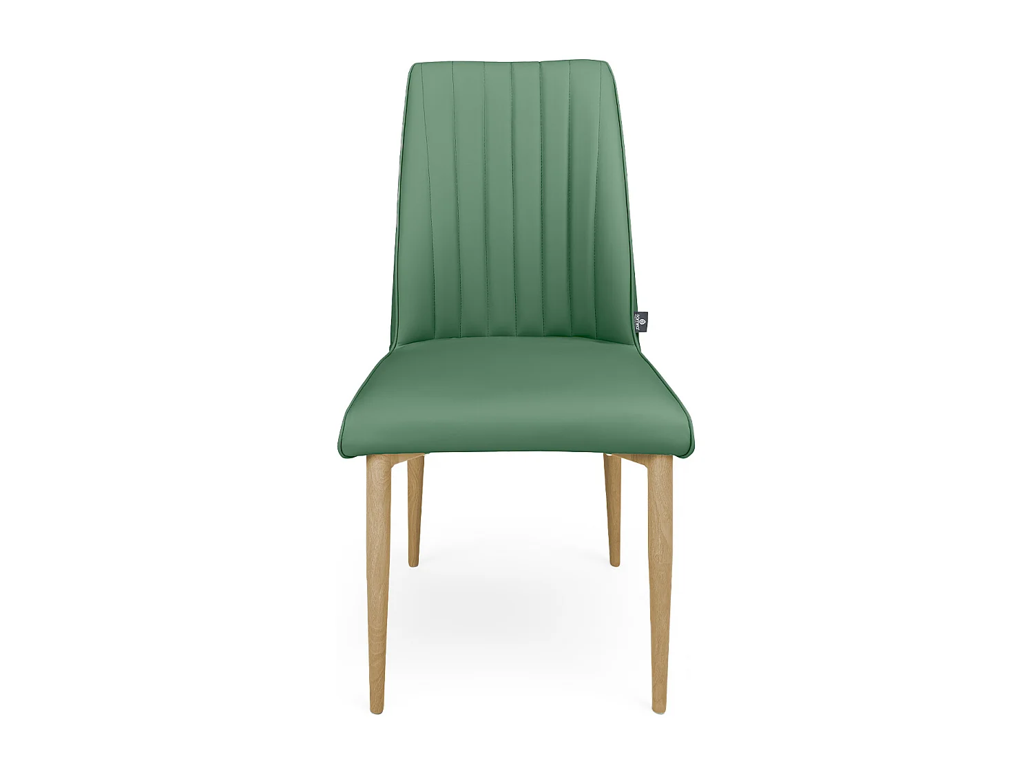 Sedia da pranzo imbottita in ecopelle verde oliva – Francine (2 Pz.)