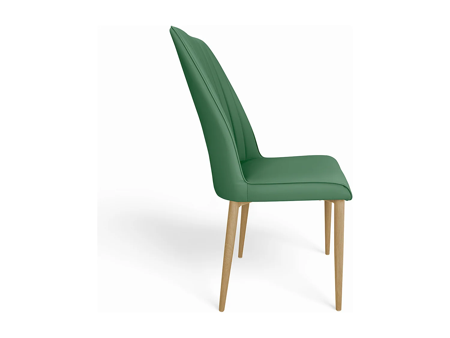 Sedia da pranzo imbottita in ecopelle verde oliva – Francine (2 Pz.)