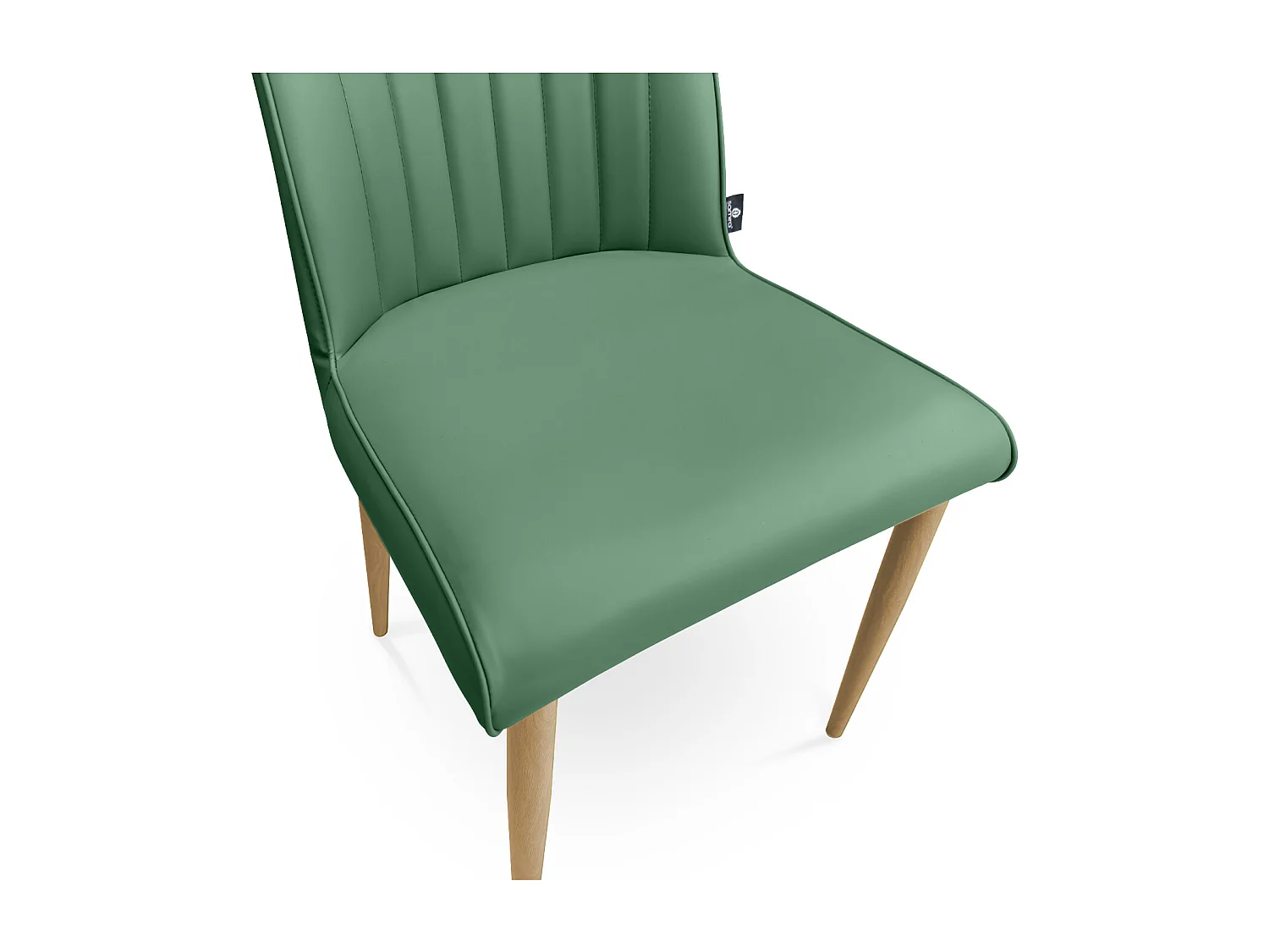 Sedia da pranzo imbottita in ecopelle verde oliva – Francine (2 Pz.)