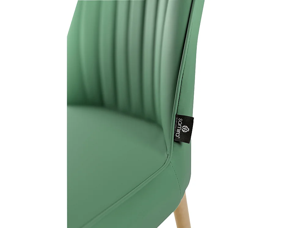 Sedia da pranzo imbottita in ecopelle verde oliva – Francine (2 Pz.)