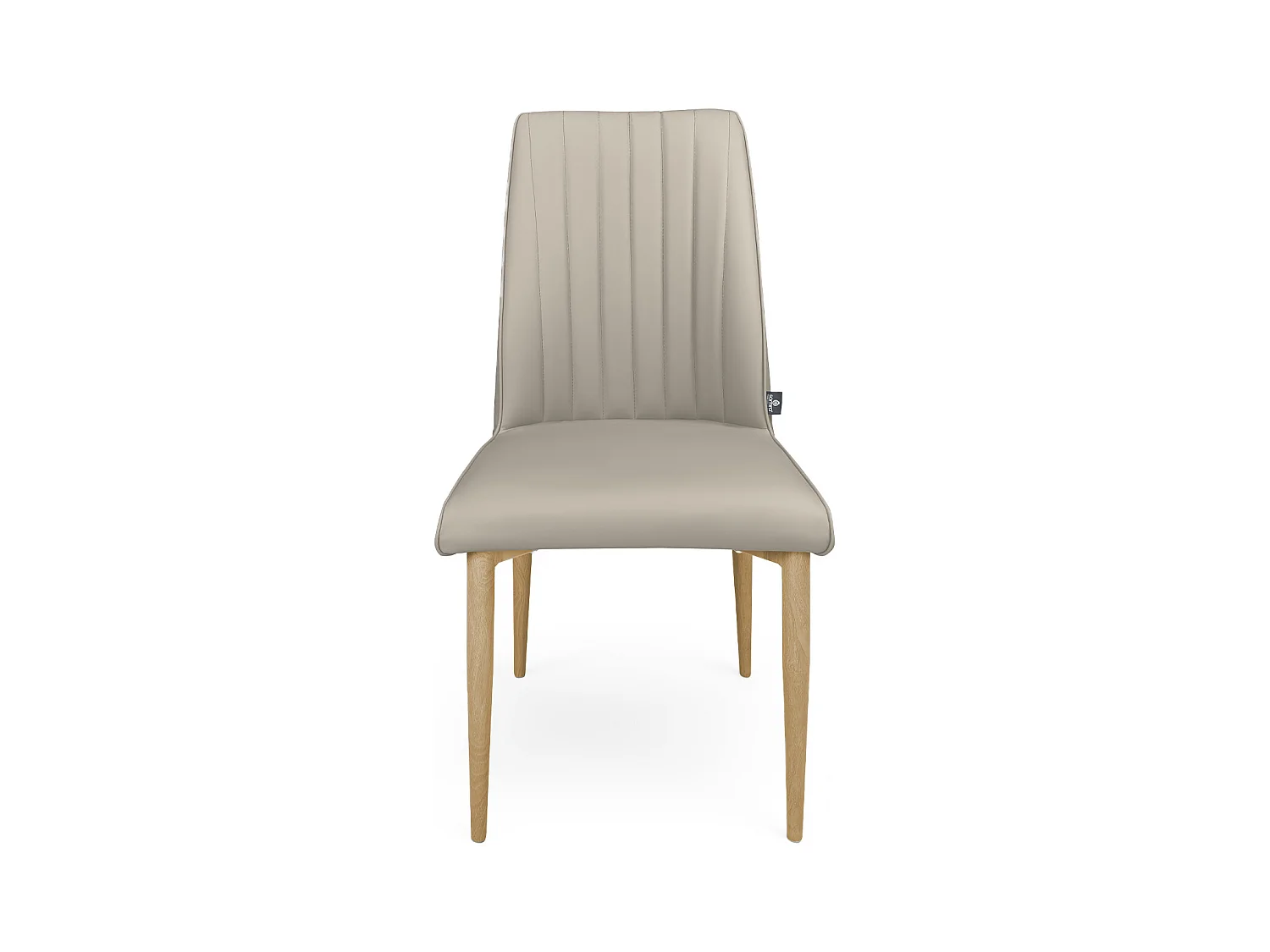 Sedia da pranzo imbottita in ecopelle tortora – Francine (2 Pz.)