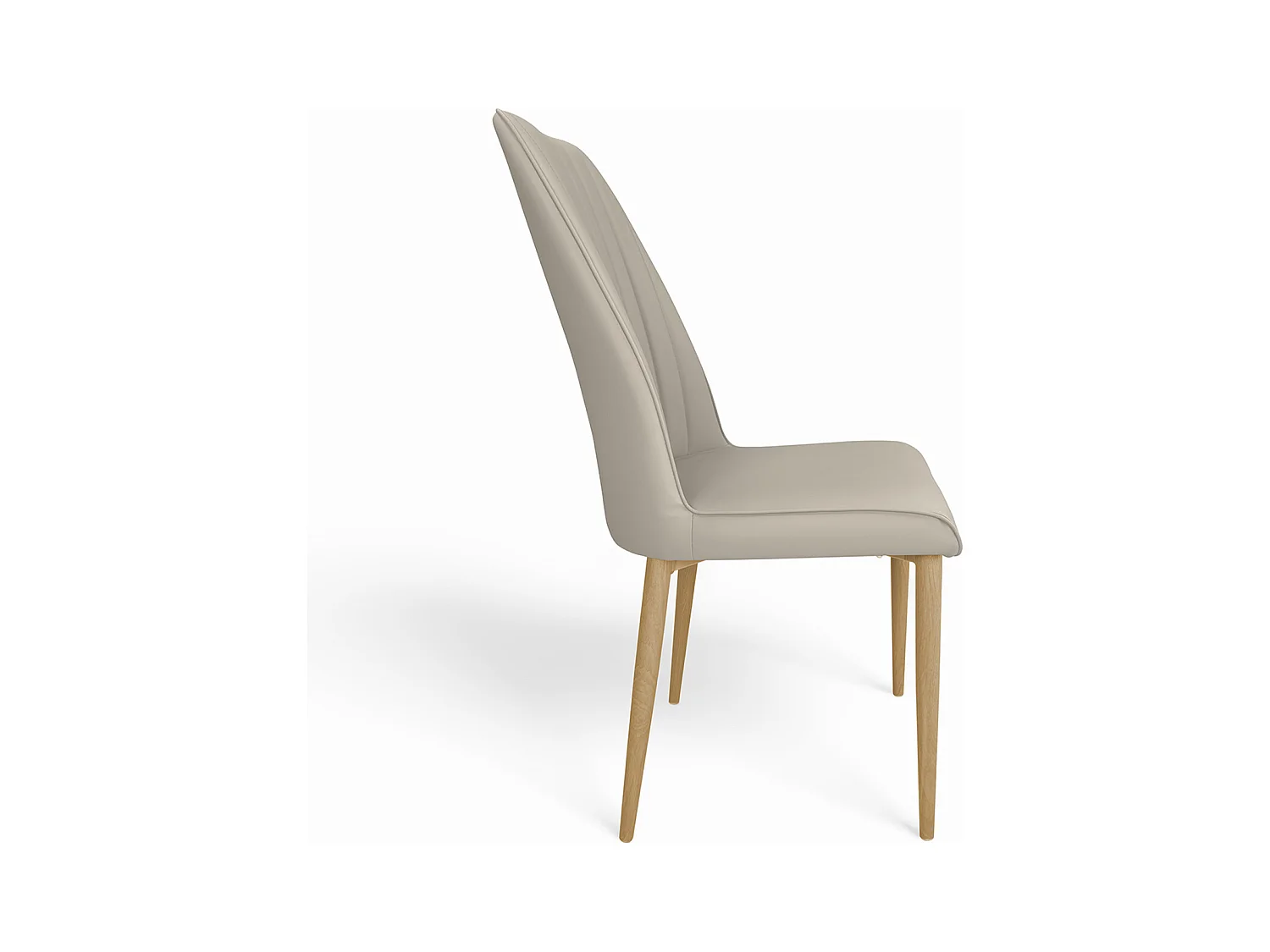 Sedia da pranzo imbottita in ecopelle tortora – Francine (2 Pz.)