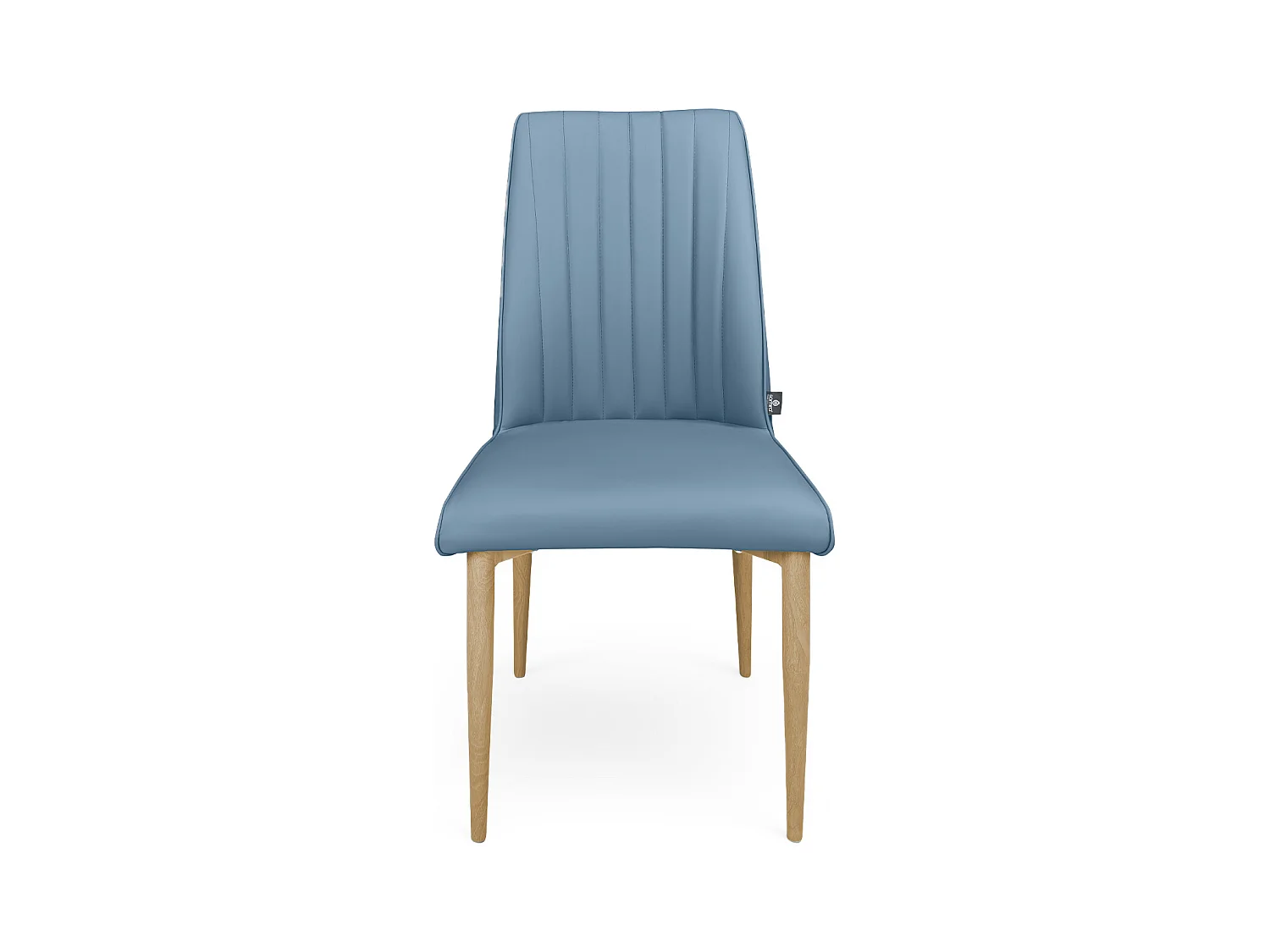 Sedia da pranzo imbottita in ecopelle blu avio – Francine (2 Pz.)