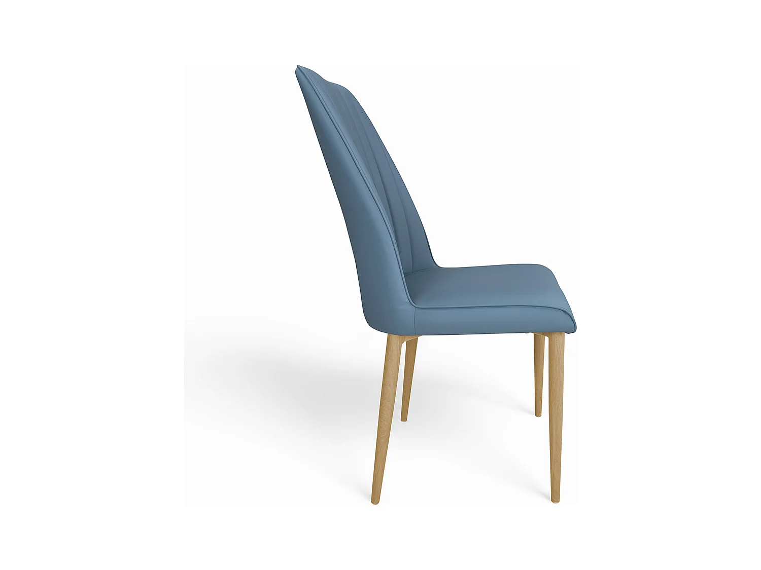 Sedia da pranzo imbottita in ecopelle blu avio – Francine (2 Pz.)