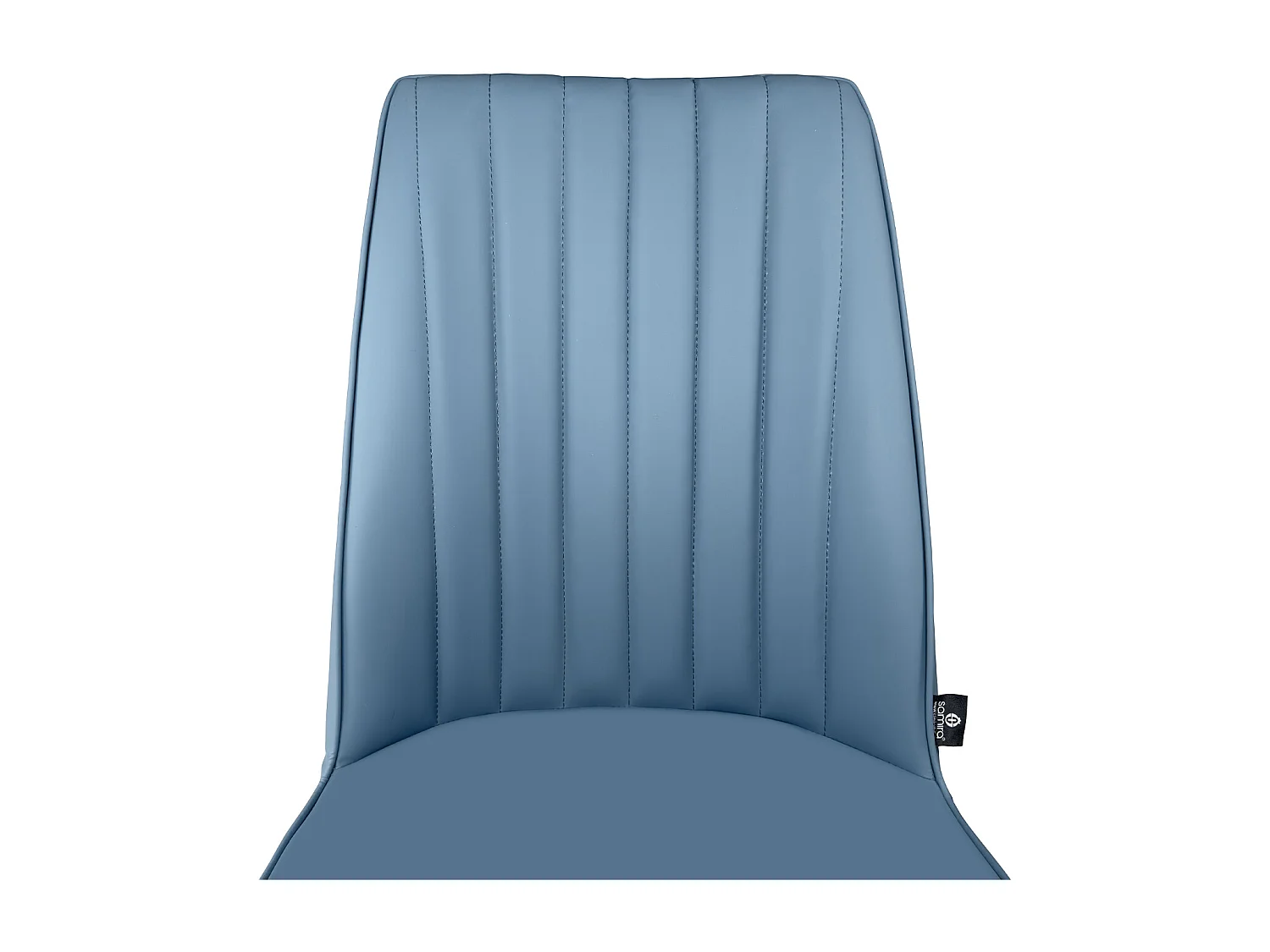 Sedia da pranzo imbottita in ecopelle blu avio – Francine (2 Pz.)