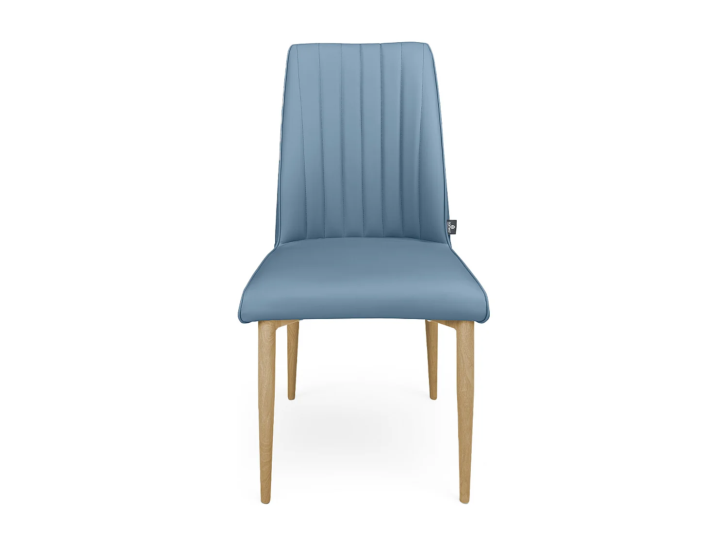 Sedia da pranzo imbottita in ecopelle blu avio – Francine (2 Pz.)