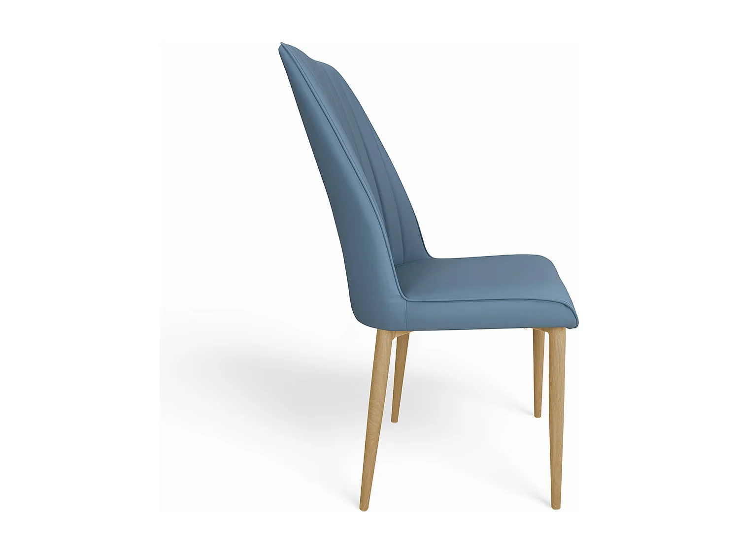 Sedia da pranzo imbottita in ecopelle blu avio – Francine (2 Pz.)