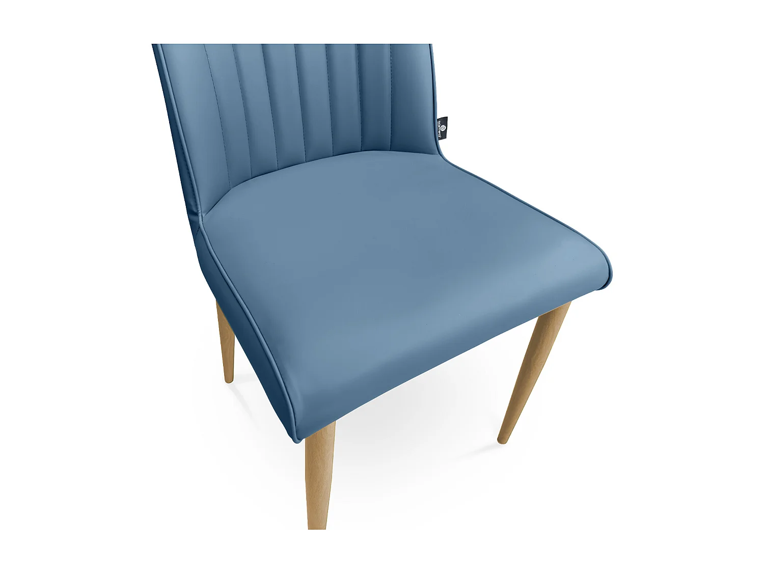 Sedia da pranzo imbottita in ecopelle blu avio – Francine (2 Pz.)