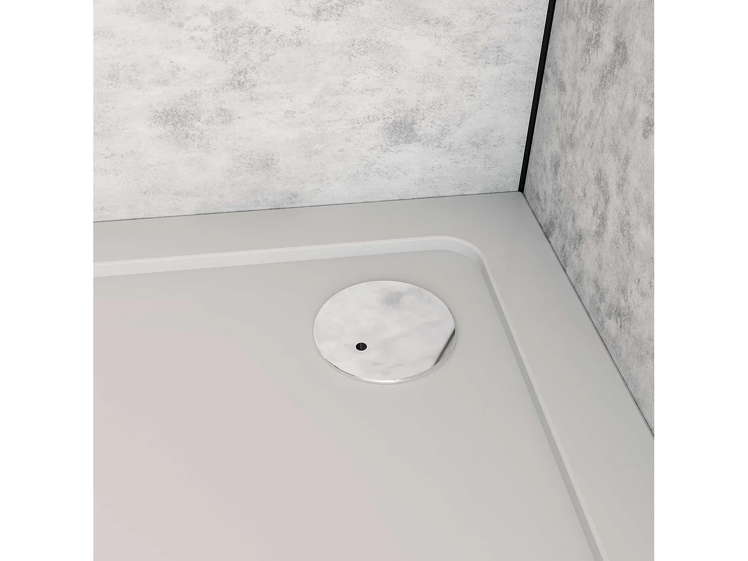 Aica receveur de douche Blanc Rectangulaire 150x70x3cm,bac à douche Avec une bonde Design ultra-mince,antidérapant,en marbre minéral et mixte résine