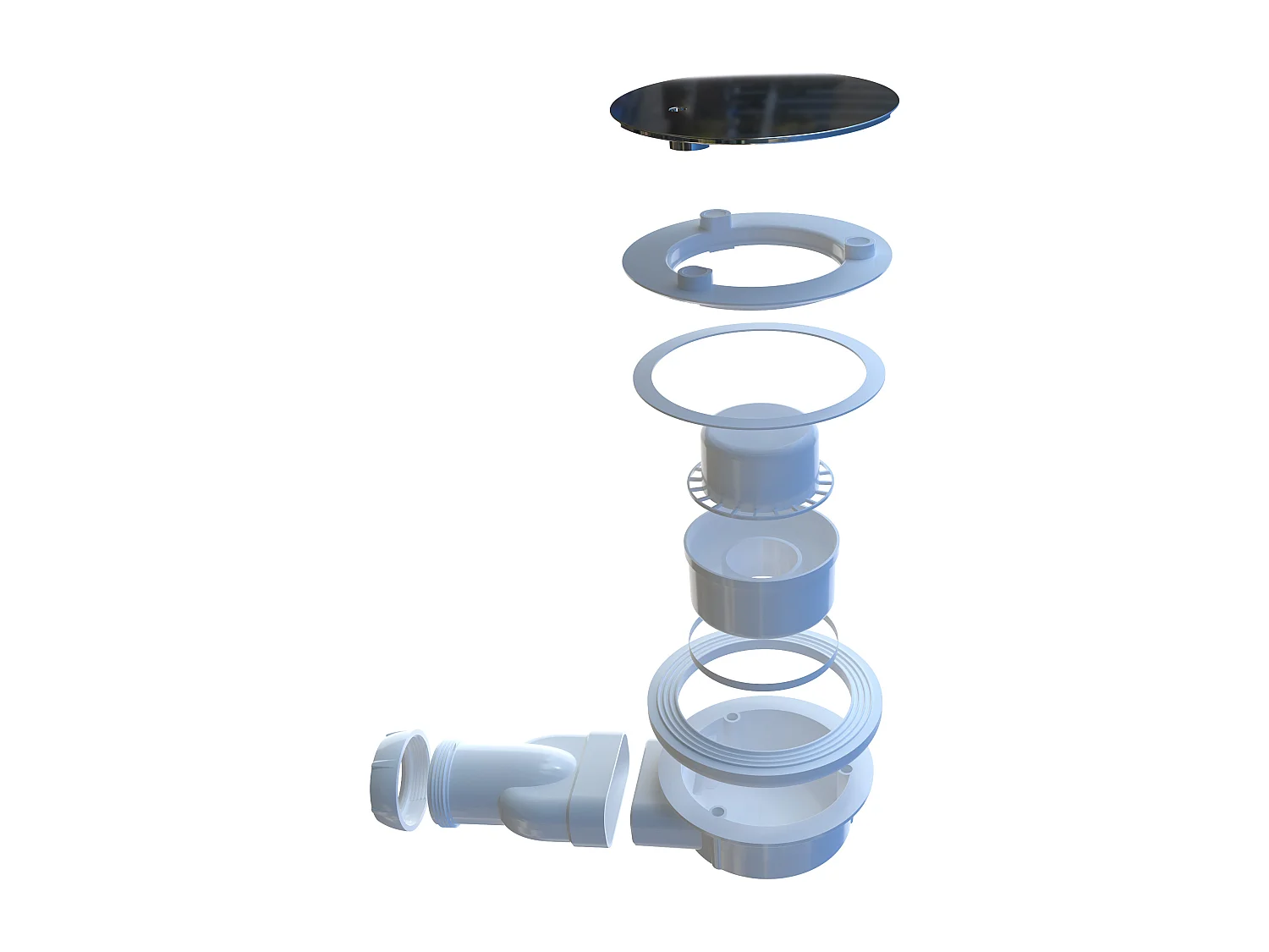 Aica receveur de douche 1/4 de cercle Blanc 90x90x3cm,bac à douche Avec une bonde Design ultra-mince,en marbre minéral et mixte résine,Modèle Classique