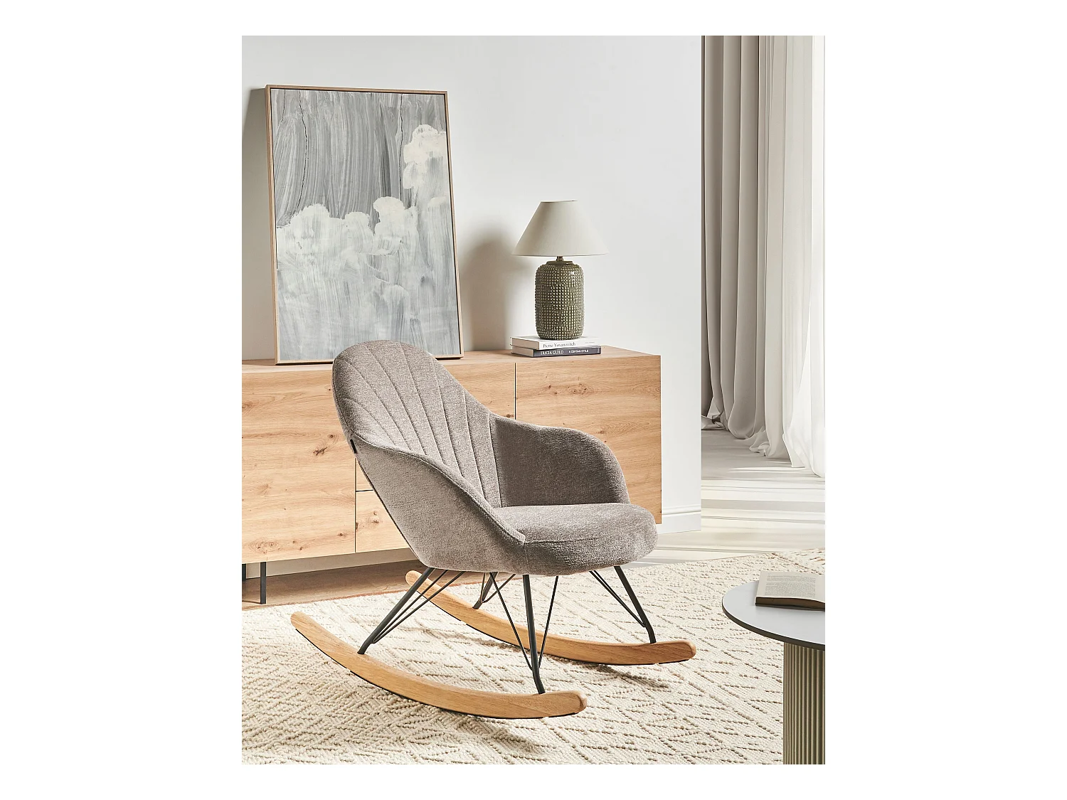 Fauteuil à bascule SKALE Tissu Taupe