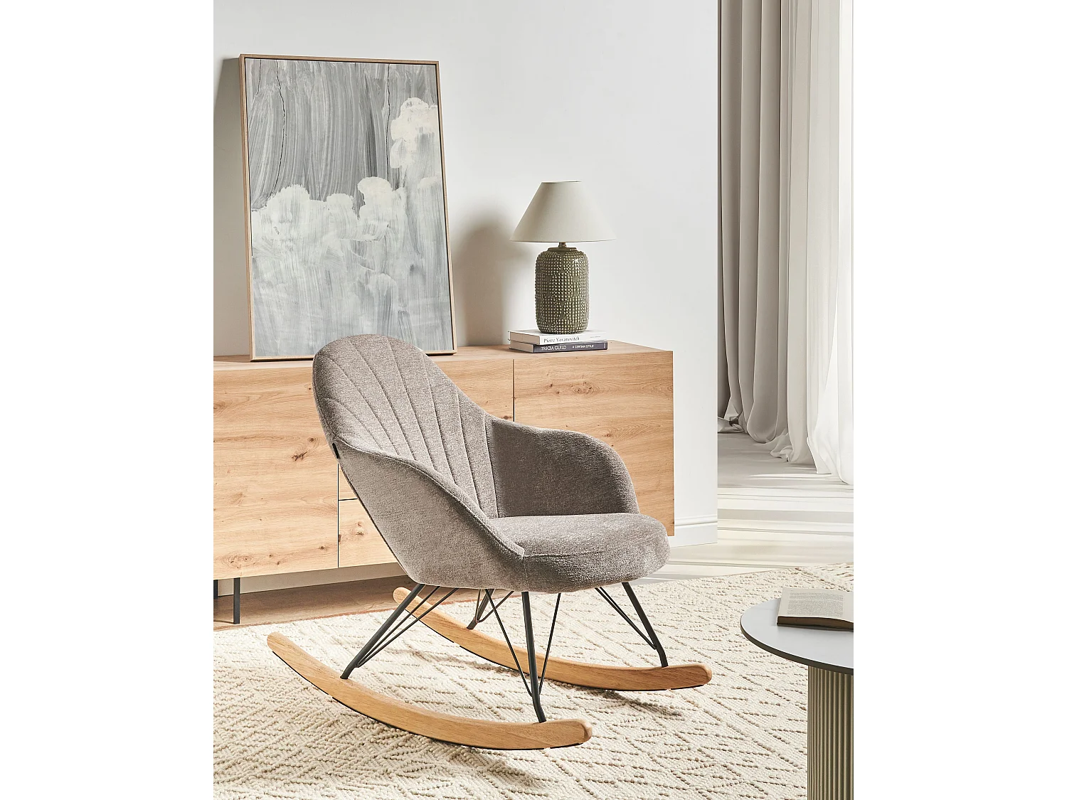 Rocking Chair SKALE Fabric Taupe