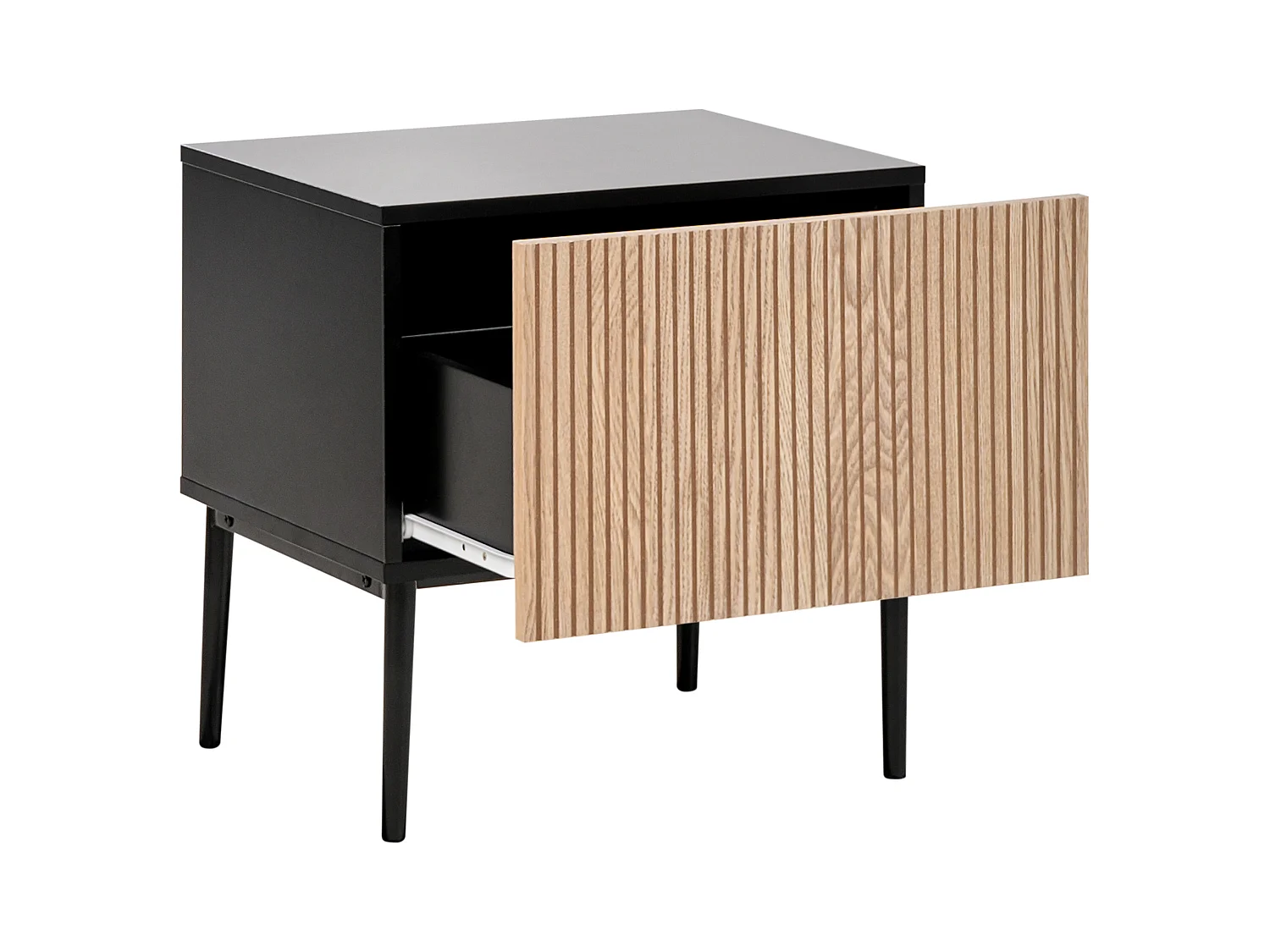 Table de chevet BLYTHE Frêne naturel Noir