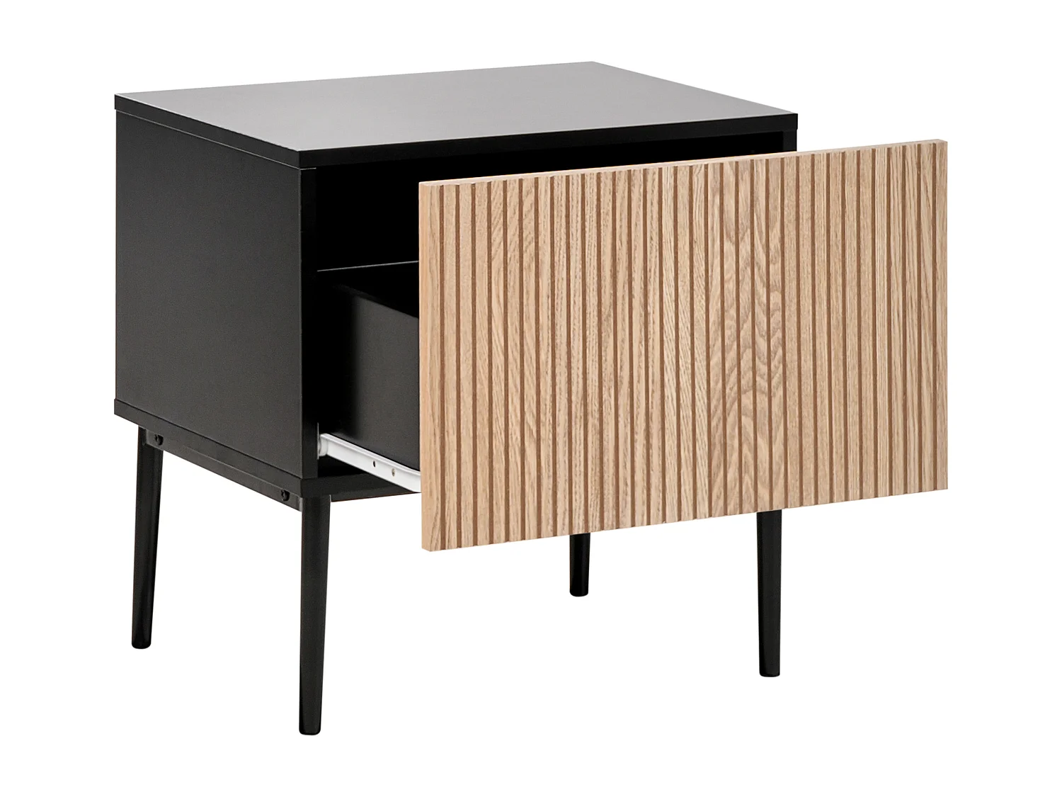 Table de chevet BLYTHE Frêne naturel Noir