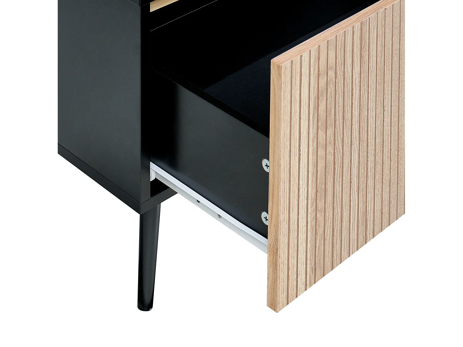 Table de chevet BLYTHE Frêne naturel Noir