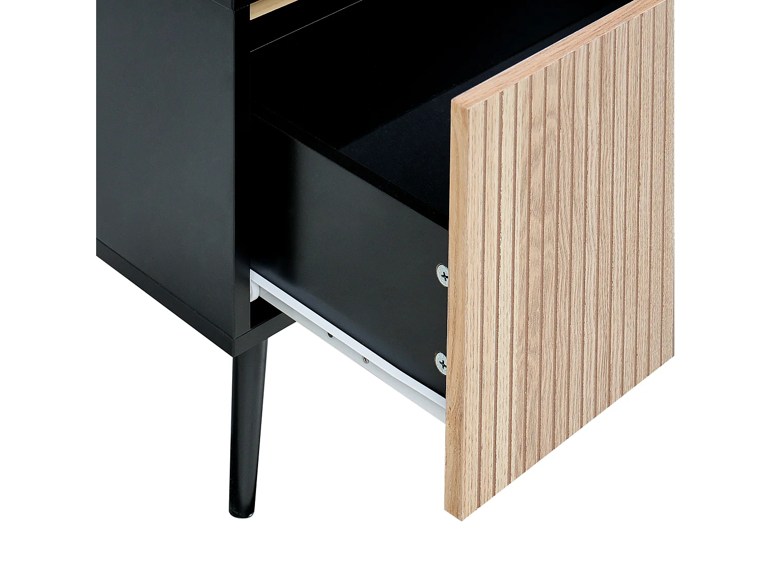 Table de chevet BLYTHE Frêne naturel Noir