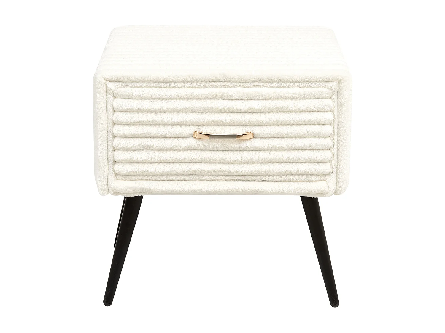 Szafka nocna 1 szuflada FLAYAT Sztruks Złamana biel