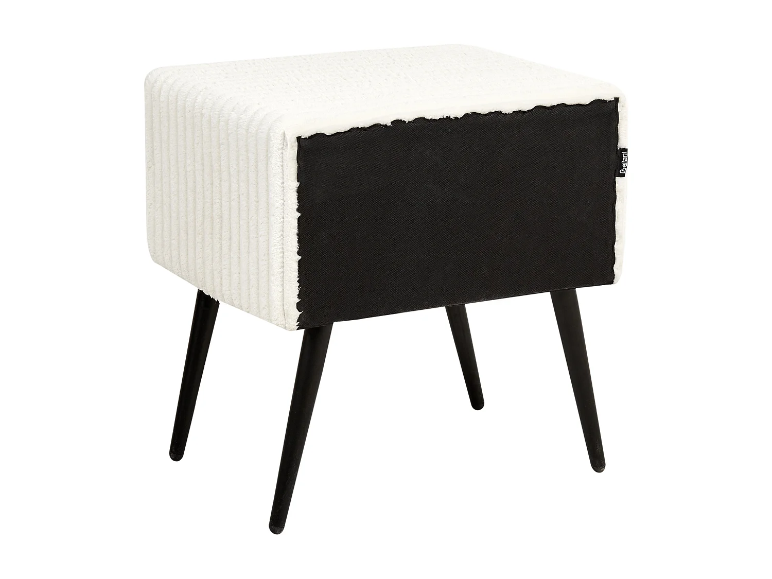 Nachttisch mit 1 Schublade FLAYAT Cord Cremeweiss