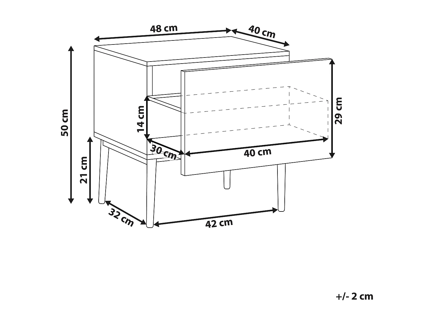 Nachtkastje BLYTHE Natuurlijk essenhout