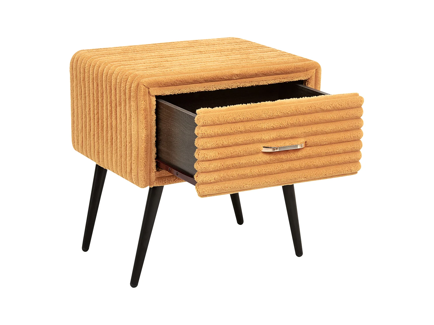 Nachtkastje met 1 lade FLAYAT Corduroy Oranje