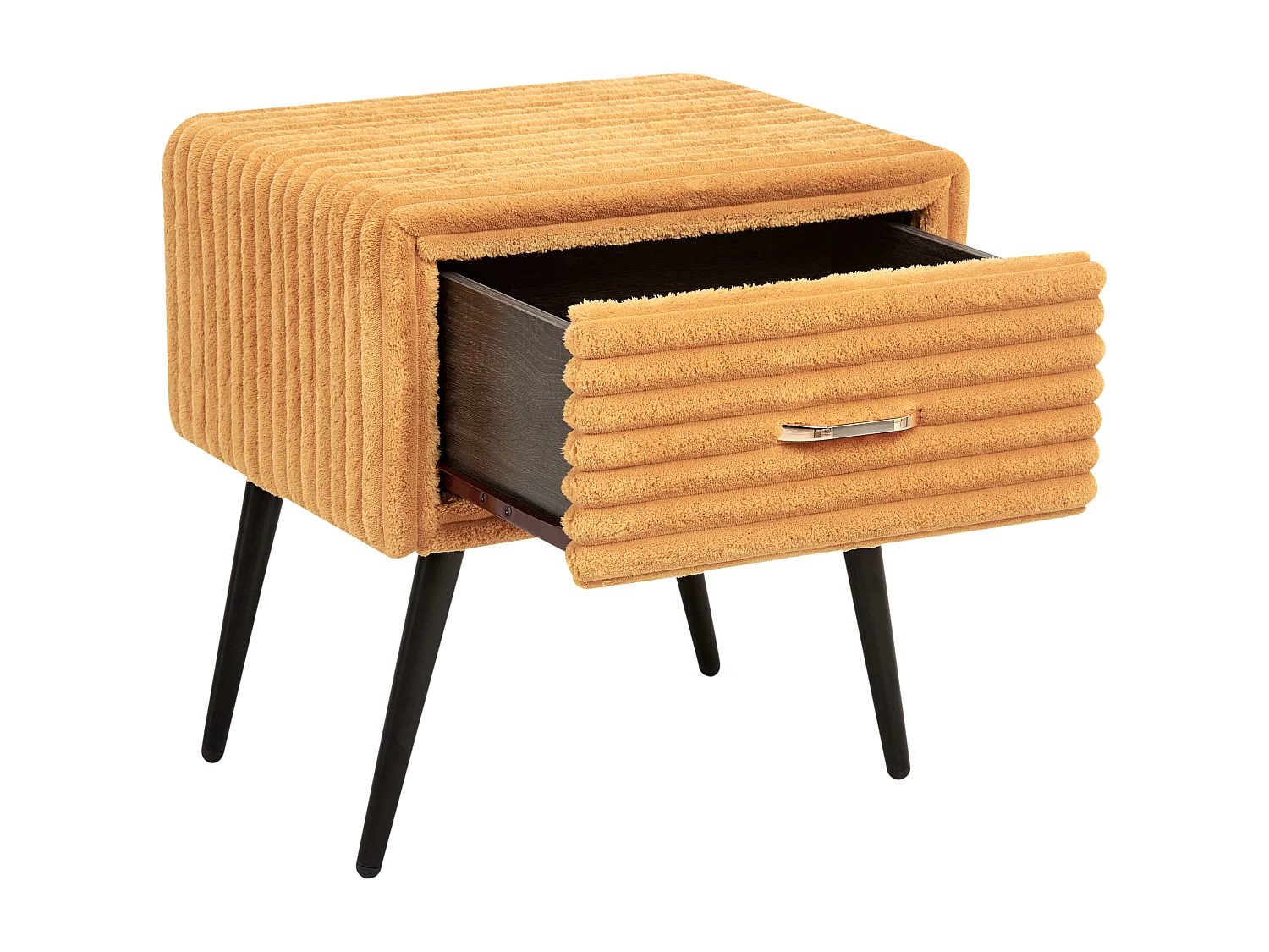 Nachtkastje met 1 lade FLAYAT Corduroy Oranje