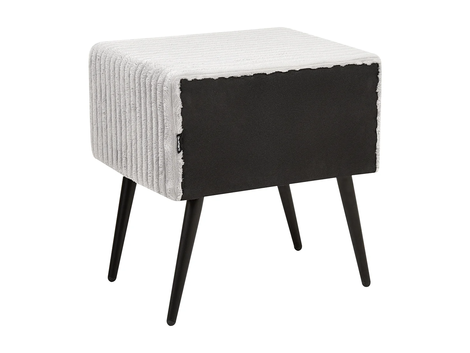 Table de nuit à 1 tiroir FLAYAT Velours côtelé Gris clair