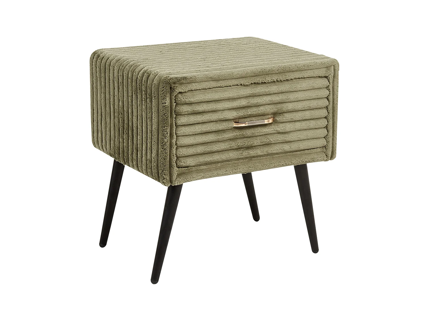 Table de nuit à 1 tiroir FLAYAT Velours côtelé Vert