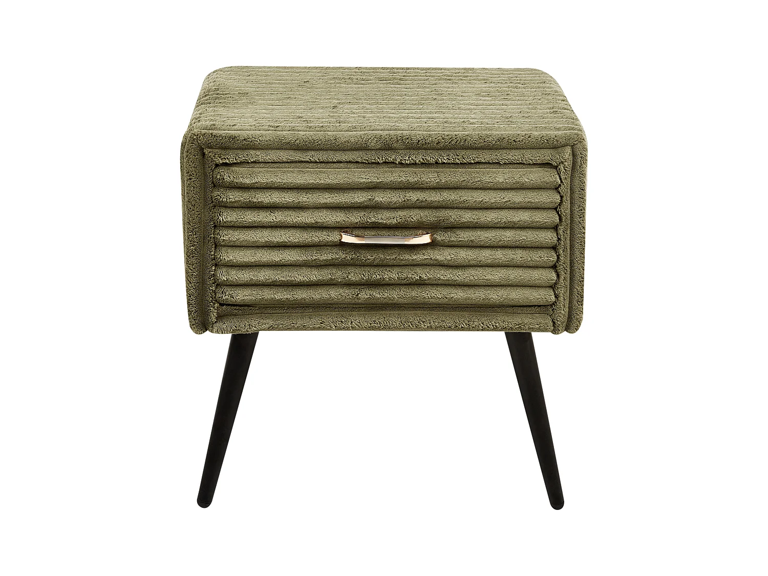 Table de nuit à 1 tiroir FLAYAT Velours côtelé Vert