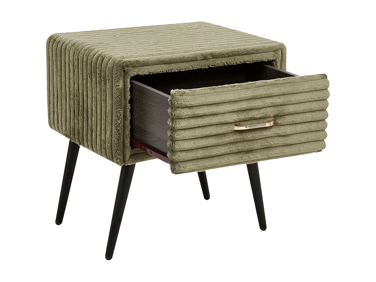 Nachttisch mit 1 Schublade FLAYAT Cord Grün