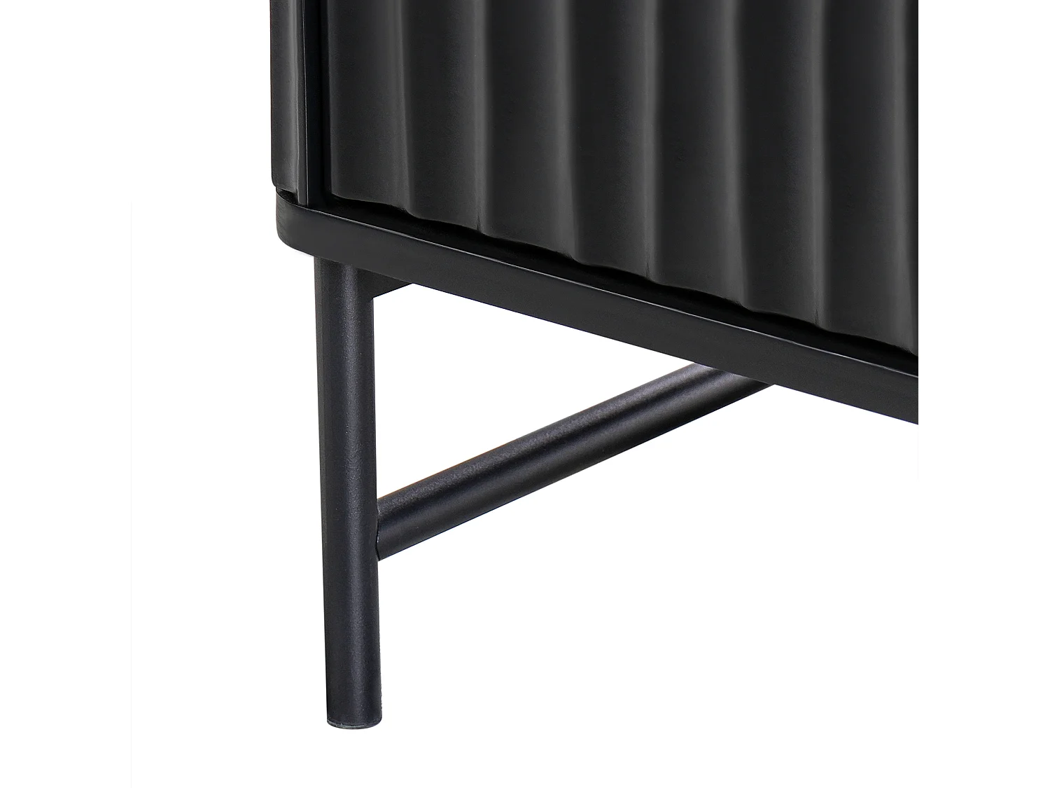 Table de nuit à 2 tiroirs GLASTONBURY Marbre/noir