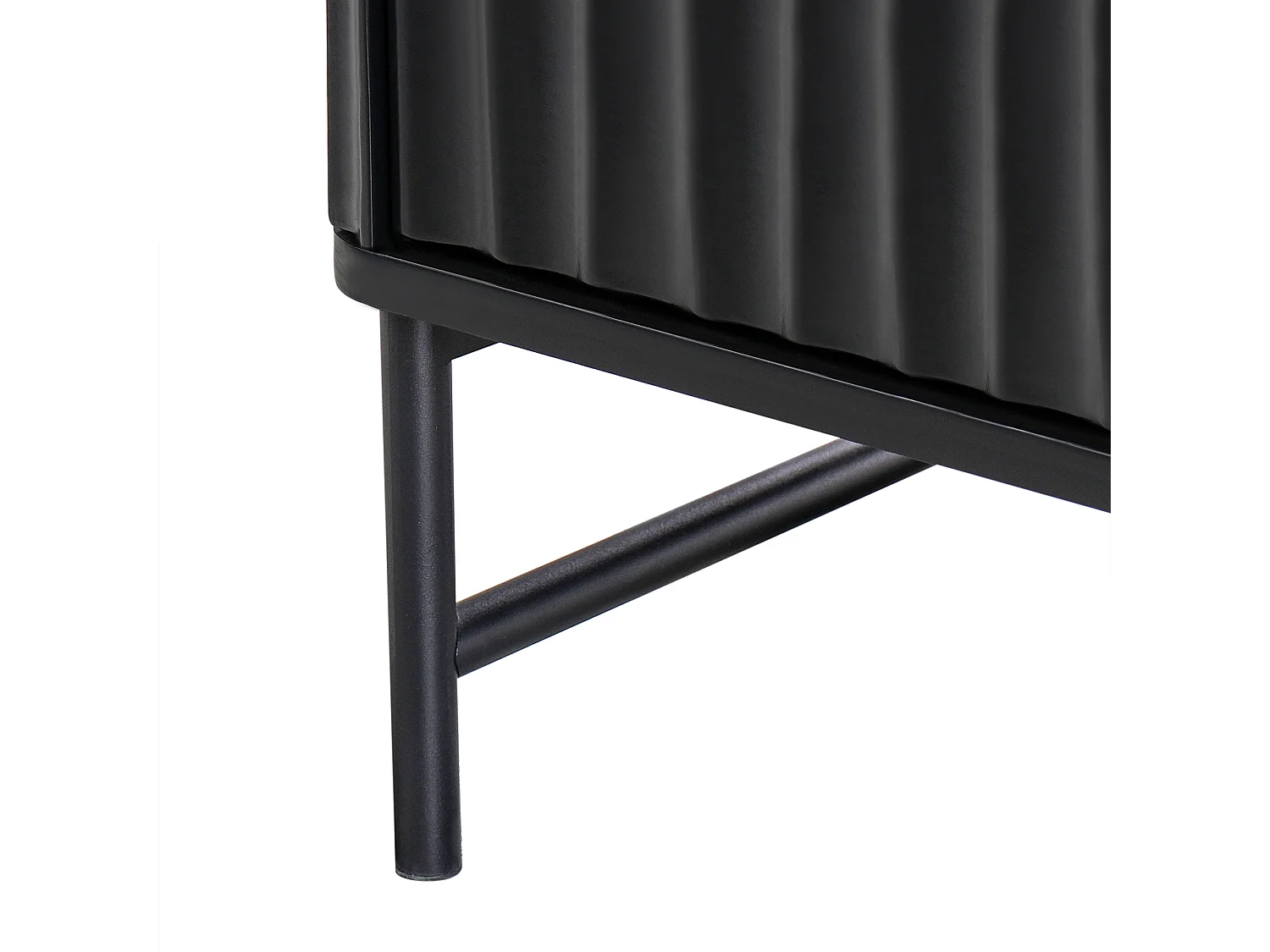 Table de nuit à 2 tiroirs GLASTONBURY Marbre/noir